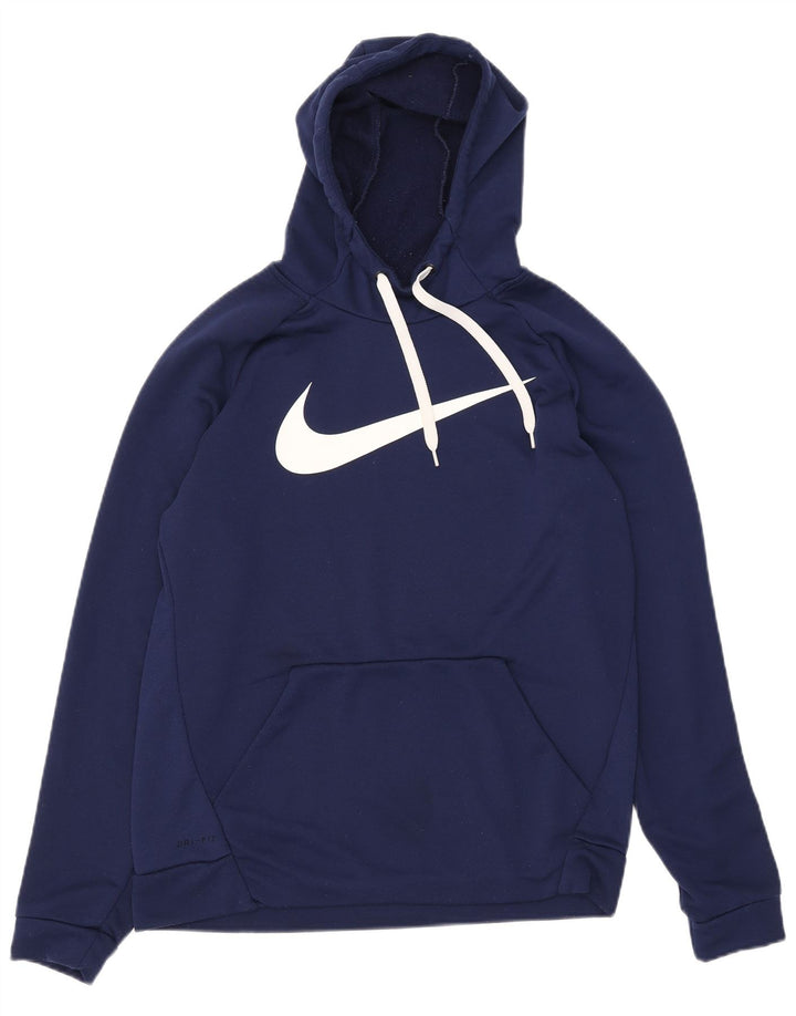 Nike Herren Dri Fit Graphic Hoodie Pullover Medium Marineblau Polyester