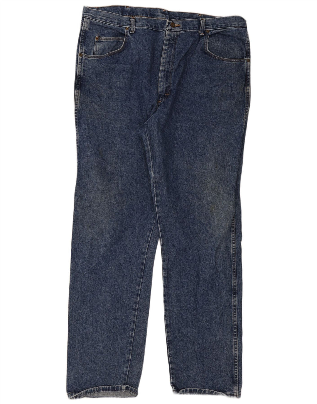 Wrangler Herren Straight Jeans W42 W34 Blaue Baumwolle