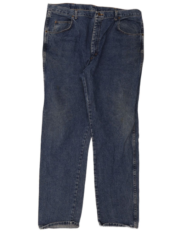 Wrangler Herren Straight Jeans W42 W34 Blaue Baumwolle