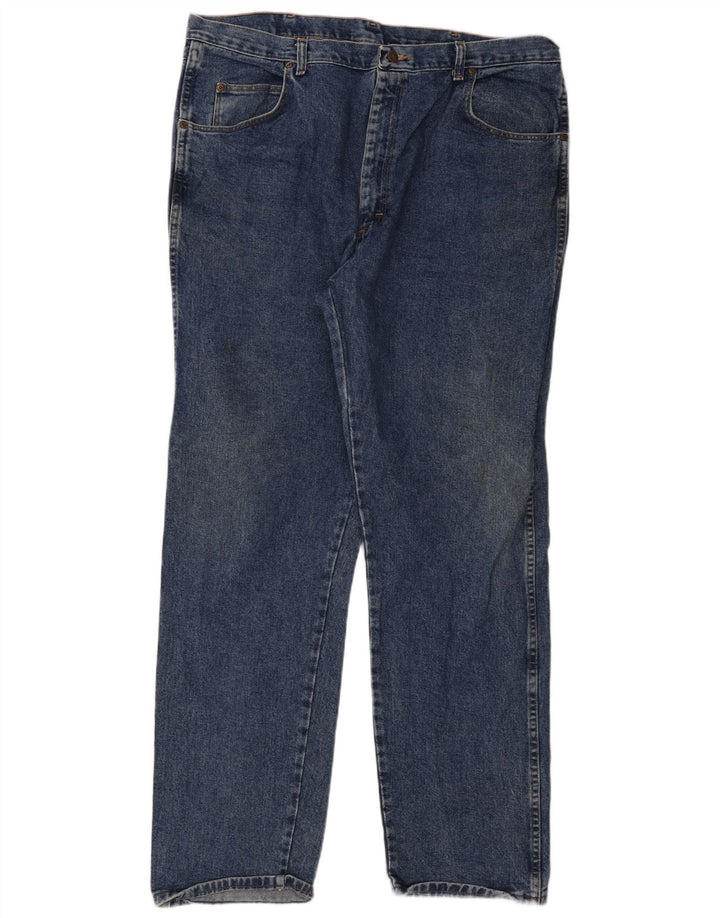 Wrangler Herren Straight Jeans W42 W34 Blaue Baumwolle