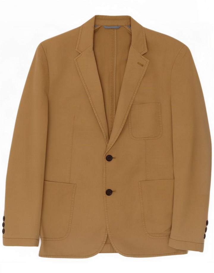Marks & Spencer Herren-Blazer mit 2 Knöpfen, UK 40, mittelbeige Baumwolle
