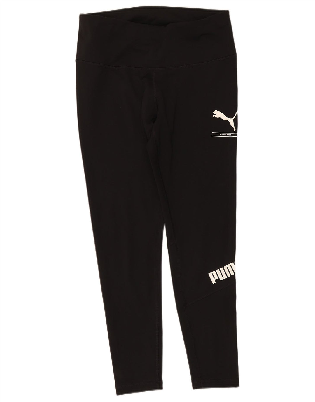 PUMA Womens Graphic Leggings UK 14 Large  Black Polyester