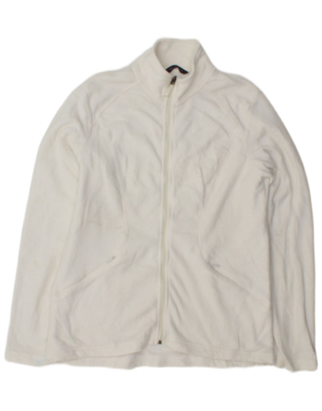 Marks & Spencer Damen Fleecejacke UK 14 Large Weiß Polyester