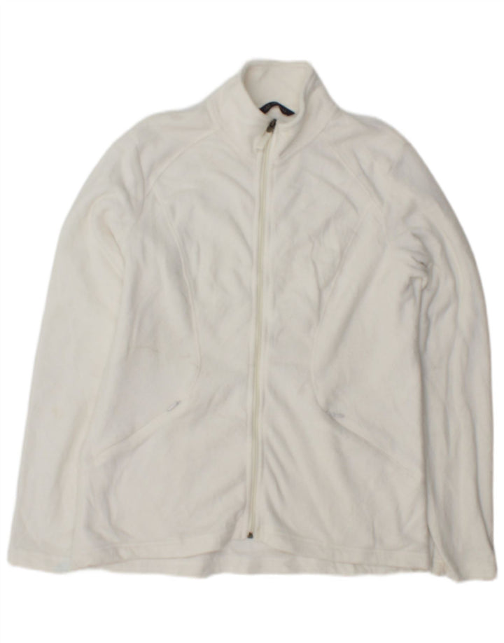 Marks & Spencer Damen Fleecejacke UK 14 Large Weiß Polyester