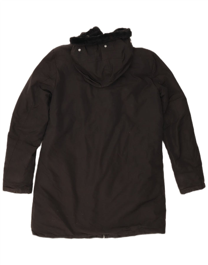 Zara Damen-Windbreaker-Mantel mit Kapuze, Gr. 10, Größe S, Schwarz