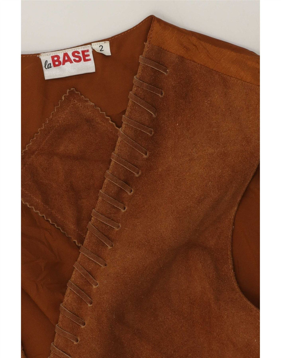 Vintage Herren Wildlederweste Kleines Beige Leder