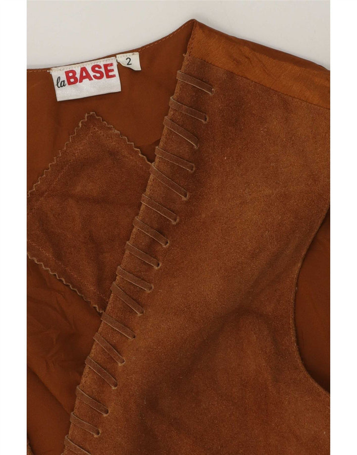 Vintage Herren Wildlederweste Kleines Beige Leder