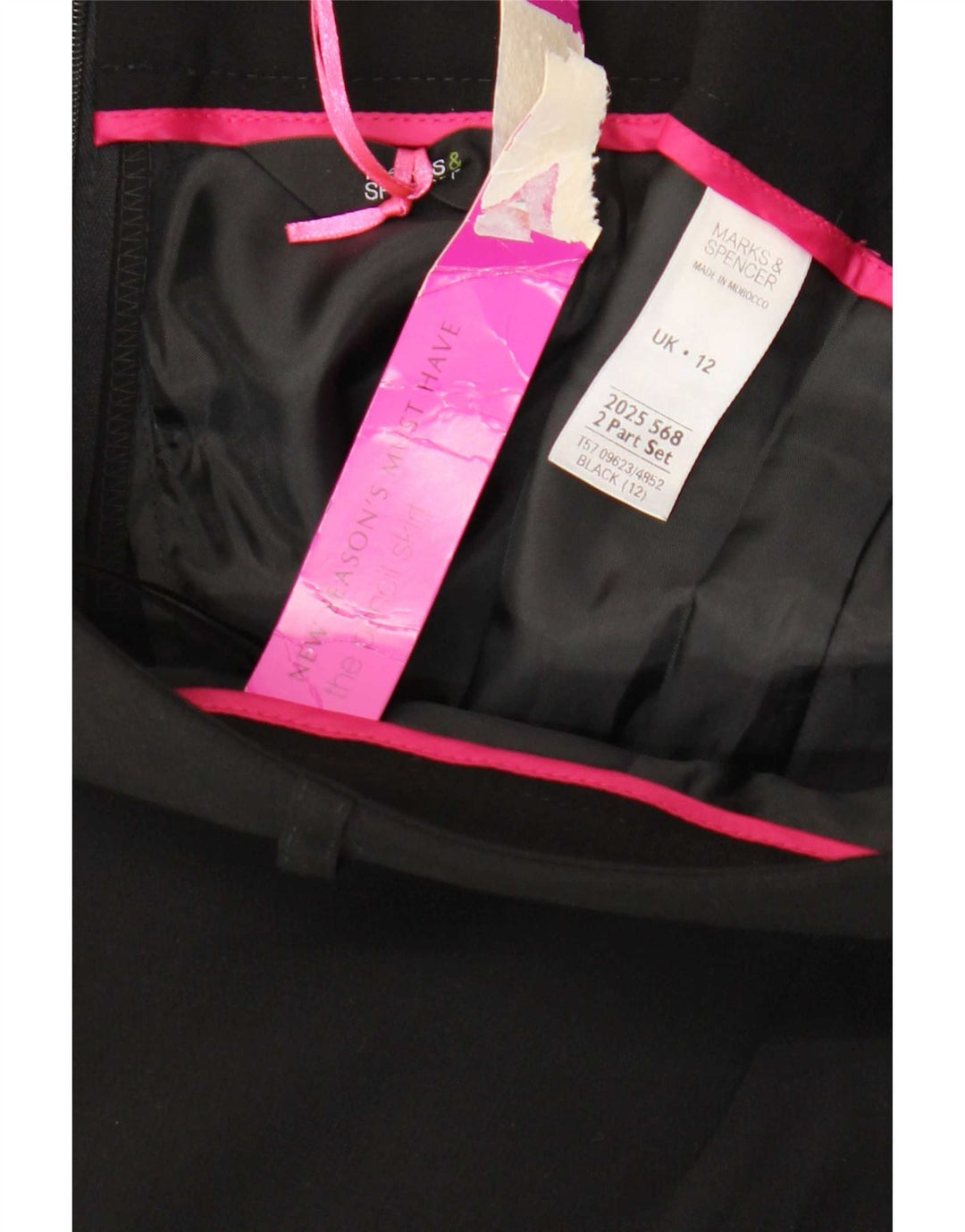 Marks & Spencer Damen Bleistiftrock UK 12 Medium W30 Schwarz Polyester