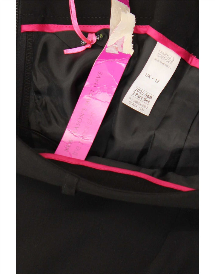 Marks & Spencer Damen Bleistiftrock UK 12 Medium W30 Schwarz Polyester