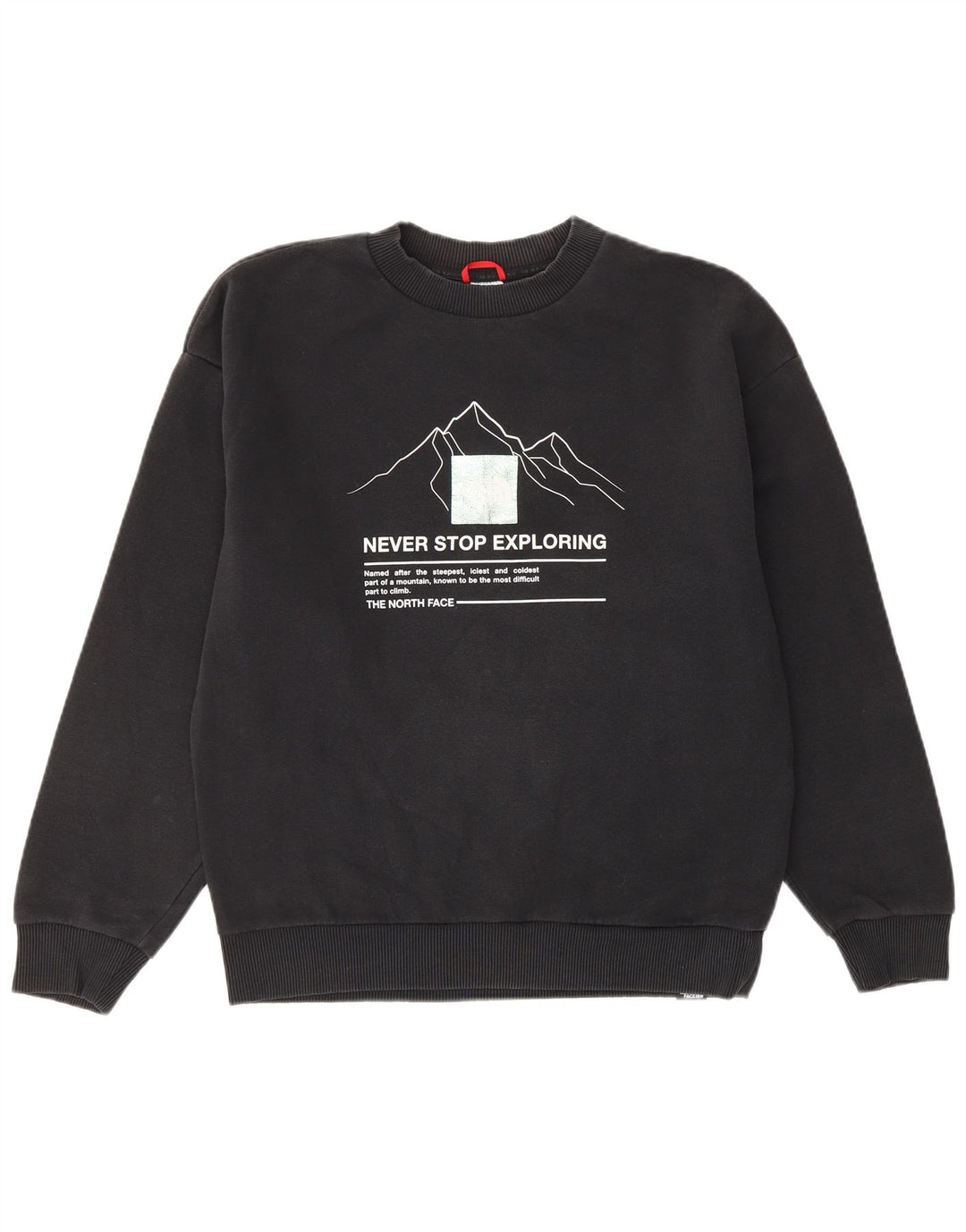 THE NORTH FACE Damen Grafik-Sweatshirt-Pullover UK 14 Mittelschwarze Baumwolle