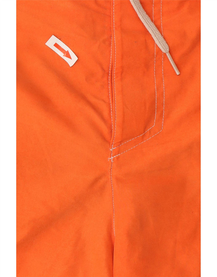 Fila Herren-Badeshorts mit Grafik, groß, orangefarbenes Farbblock-Polyester