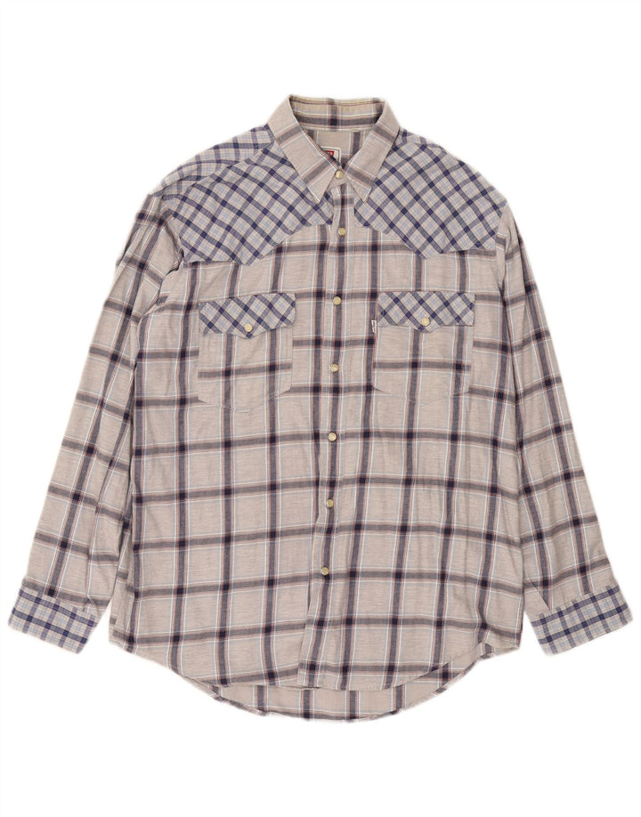 Levi's Herren-Hemd, groß, grau kariert, Baumwolle