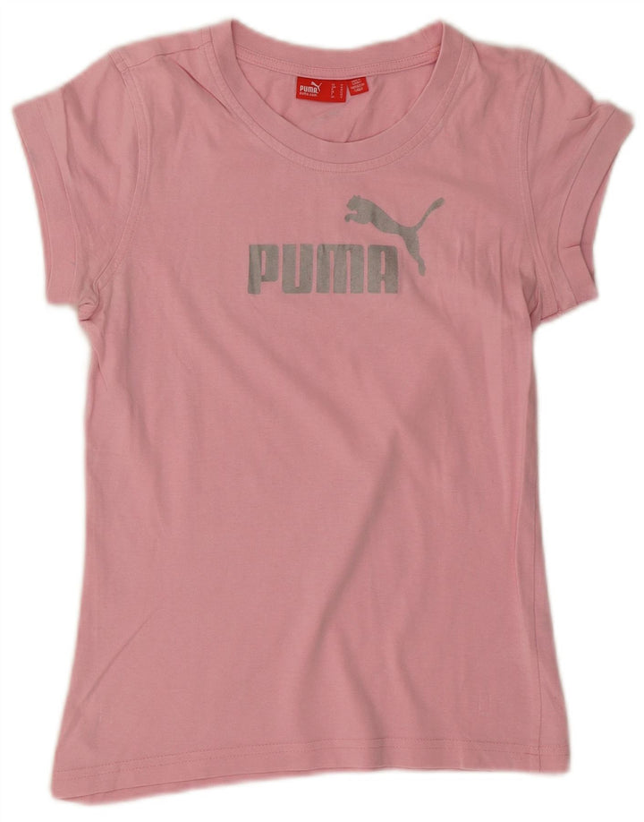 Puma Damen Graphic T-Shirt Top UK 12 Mittelrosa