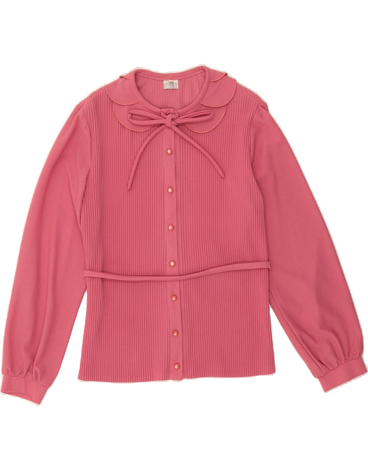 VINTAGE Womens Shirt Blouse UK 16 Large  Pink Polyester Vintage Vintage and Second-Hand Vintage from Messina Hembry 