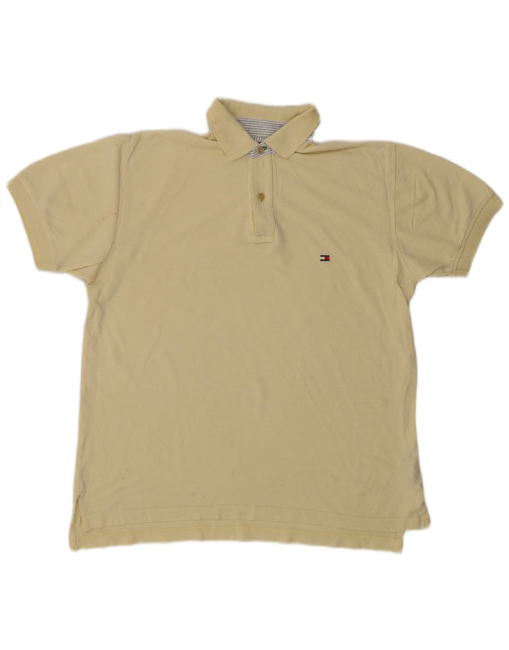 Tommy Hilfiger Herren-Poloshirt, kleine gelbe Baumwolle