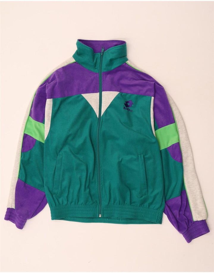 Kompletter Herren-Trainingsanzug von Lotto, mittelgrünes Farbblock-Polyester