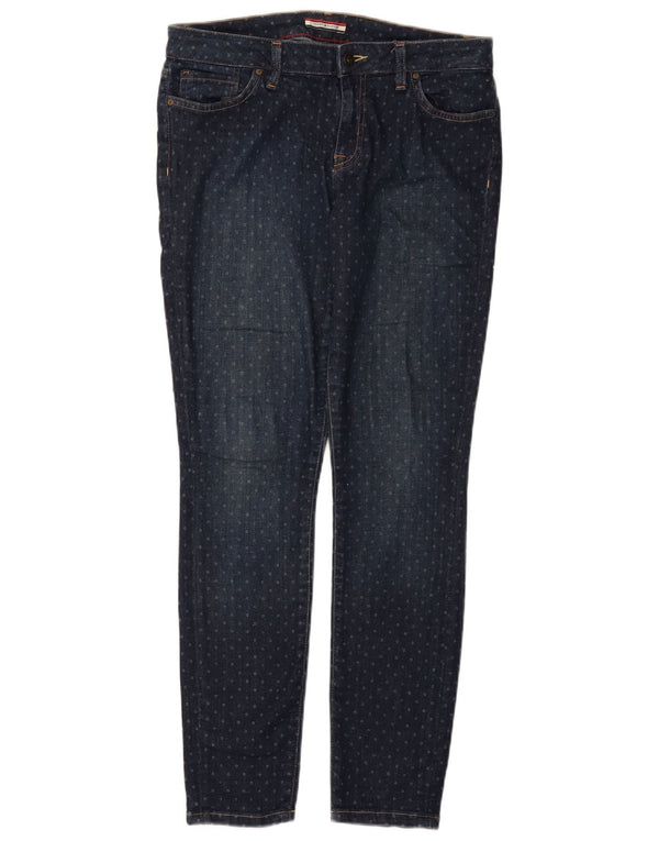 TOMMY HILFIGER Damen Freizeithose US 8 Medium W30 L30 Blau gepunktet
