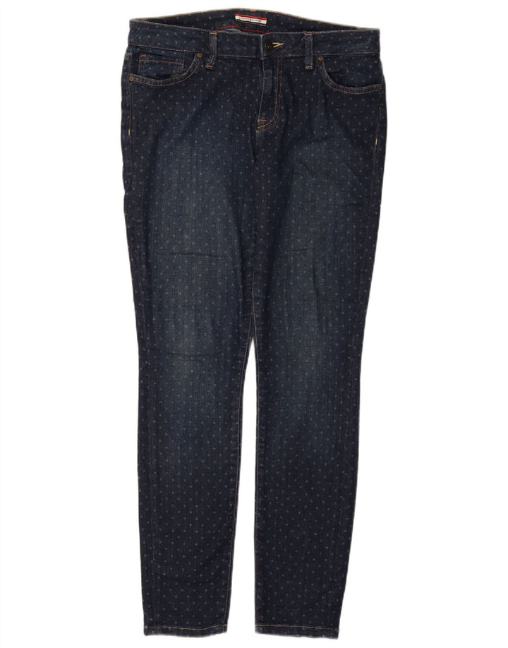 TOMMY HILFIGER Damen Freizeithose US 8 Medium W30 L30 Blau gepunktet