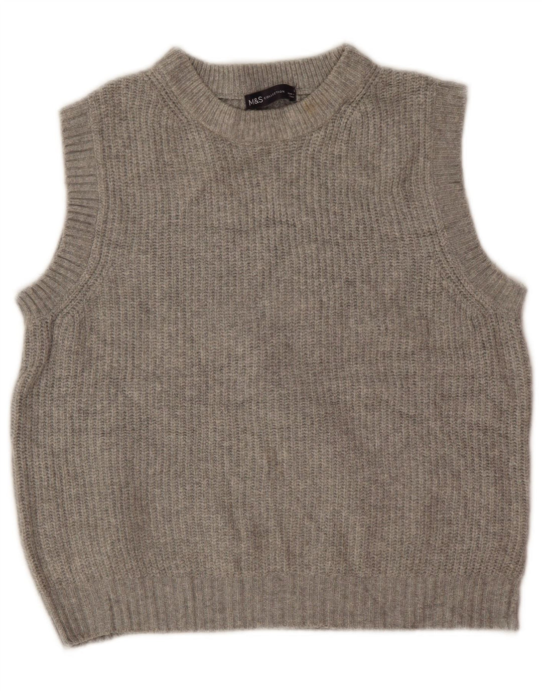 Marks & Spencer Damen Crop Vest Tank Top UK 10 Small Grau Polyester