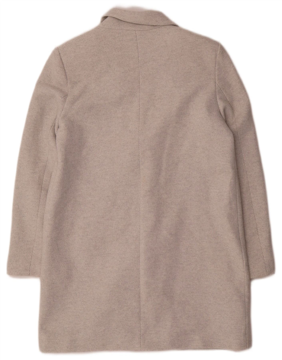 Zara Zweireihiger Damenmantel UK 14 Mittelgraues Polyester