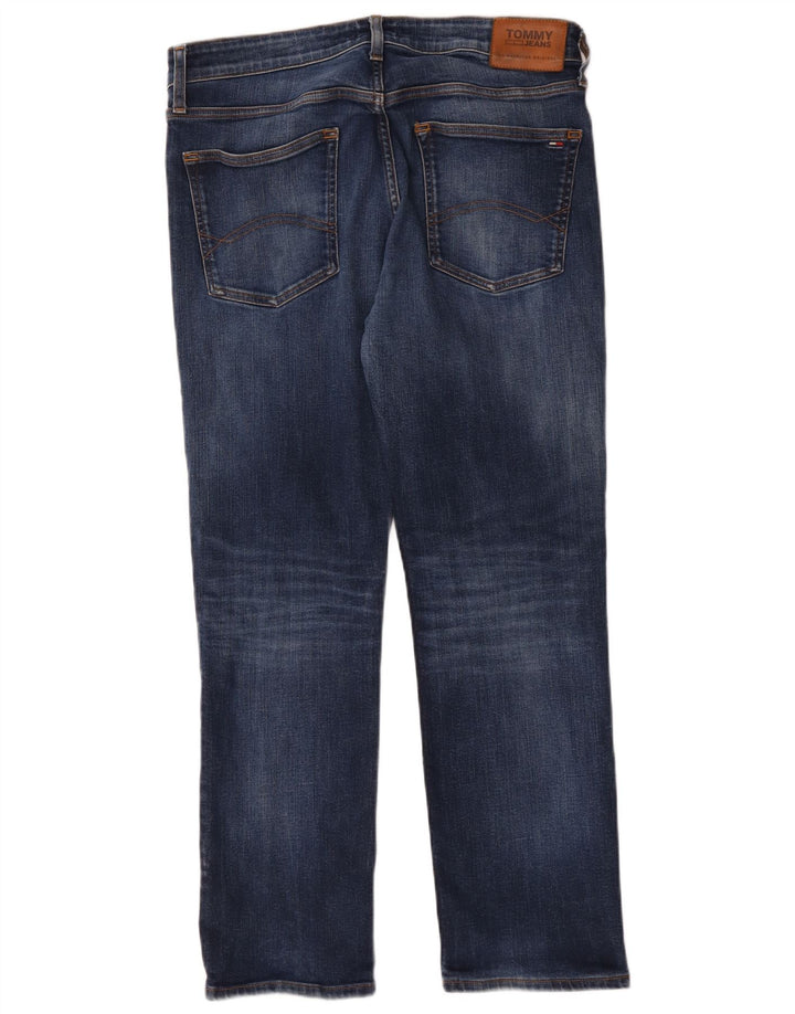 Tommy Hilfiger Herren Straight Jeans W36 L30 Blaue Baumwolle