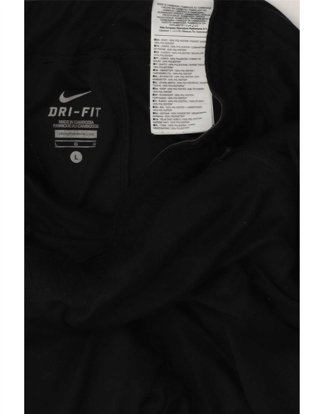 Nike Herren Dri Fit Trainingshose, Größe L, Schwarz, Polyester