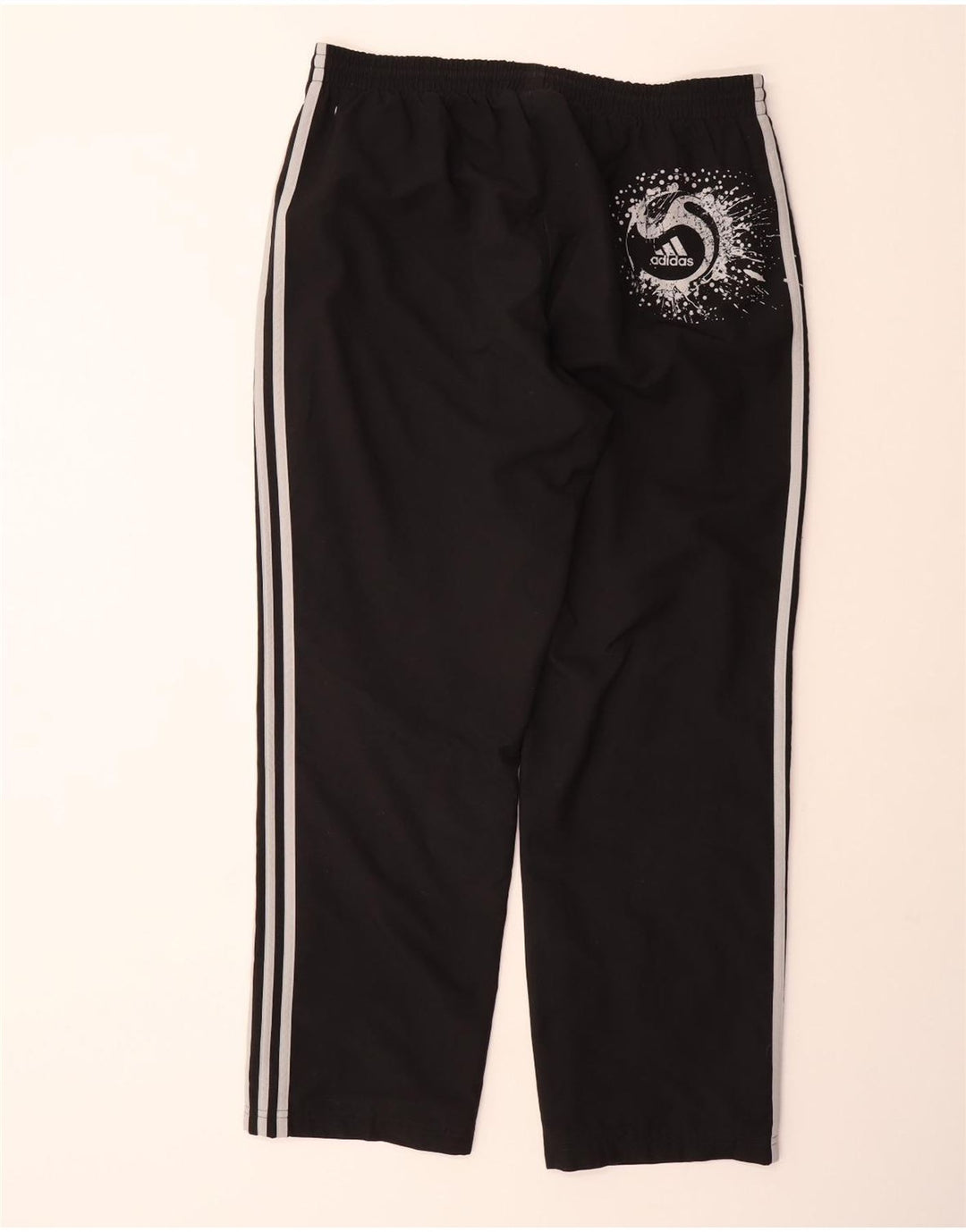 ADIDAS Mens Graphic Tracksuit Trousers Large  Black Polyester