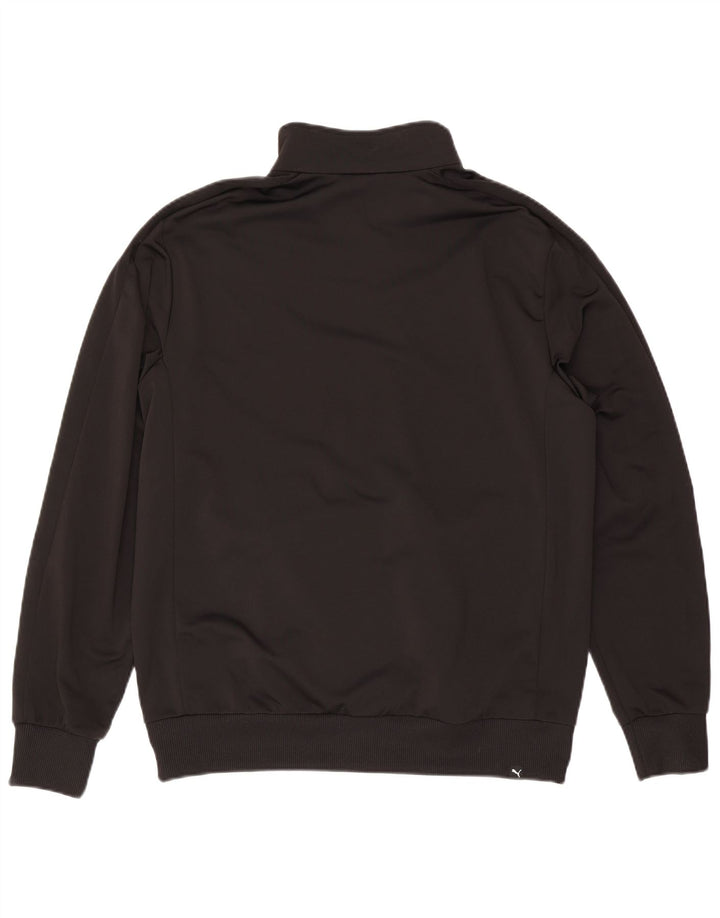 Puma Herren-Trainingsanzug mit grafischem Oberteil, groß, aus schwarzem Polyester