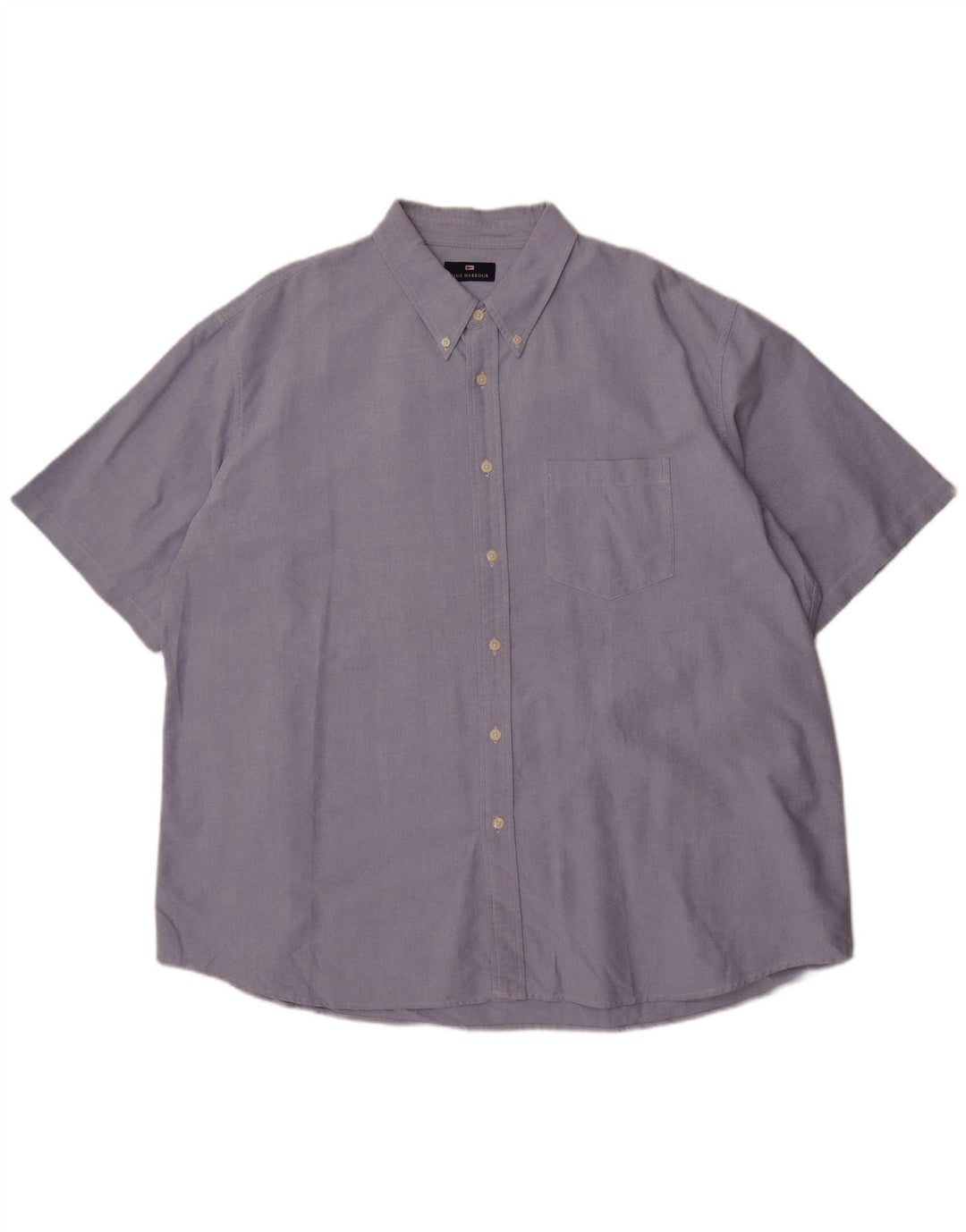 Marks & Spencer Herren Kurzarmhemd 2XL Blau Baumwolle