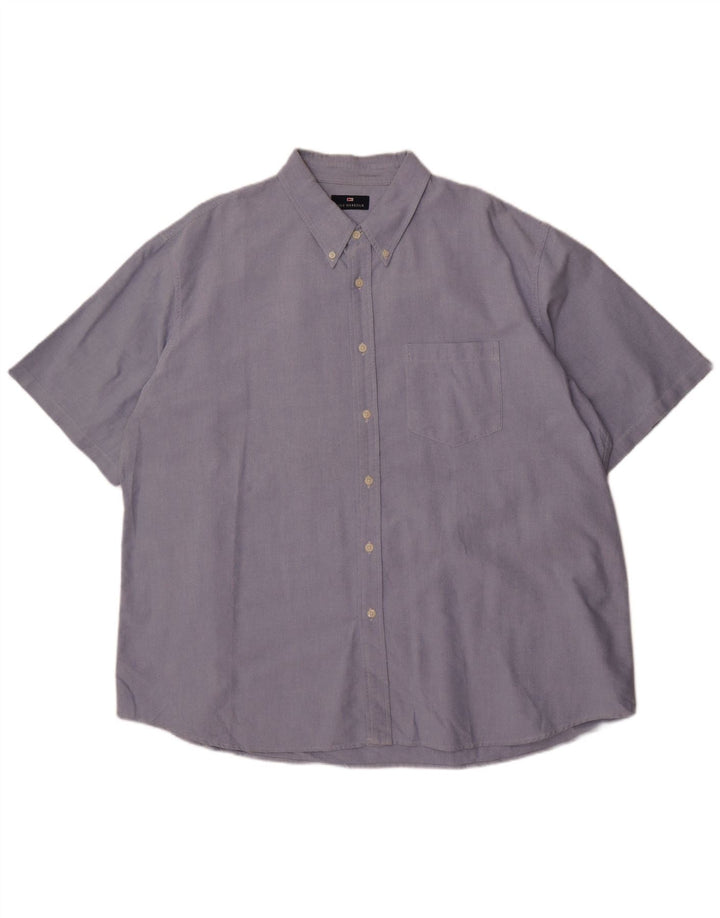 Marks & Spencer Herren Kurzarmhemd 2XL Blau Baumwolle