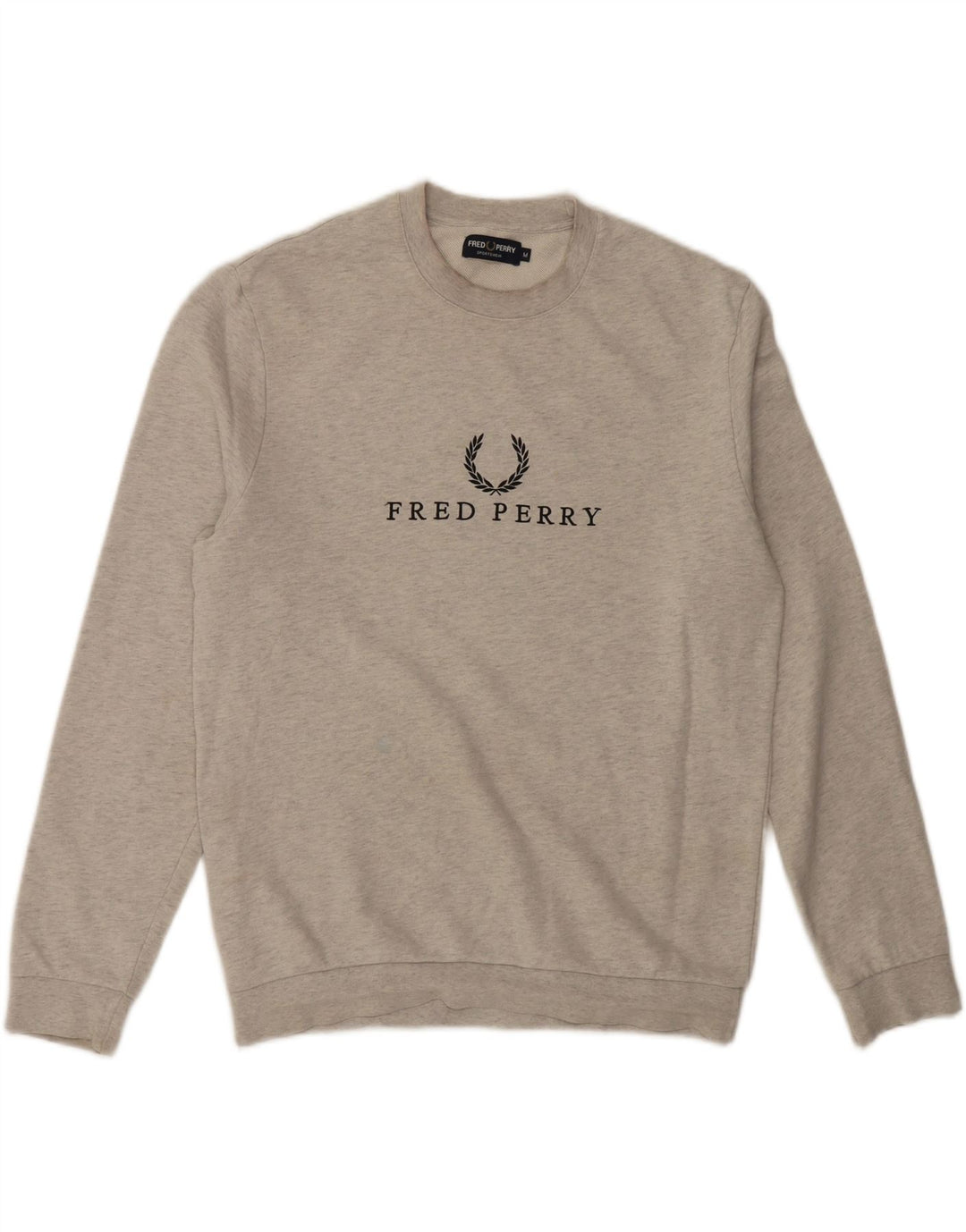 Fred Perry Herren-Sweatshirt mit Grafik, mittelgraue Baumwolle