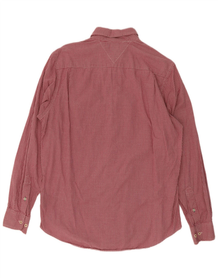 Tommy Hilfiger Herren-Hemd mit klassischer Passform, kleine rote Gingham-Baumwolle