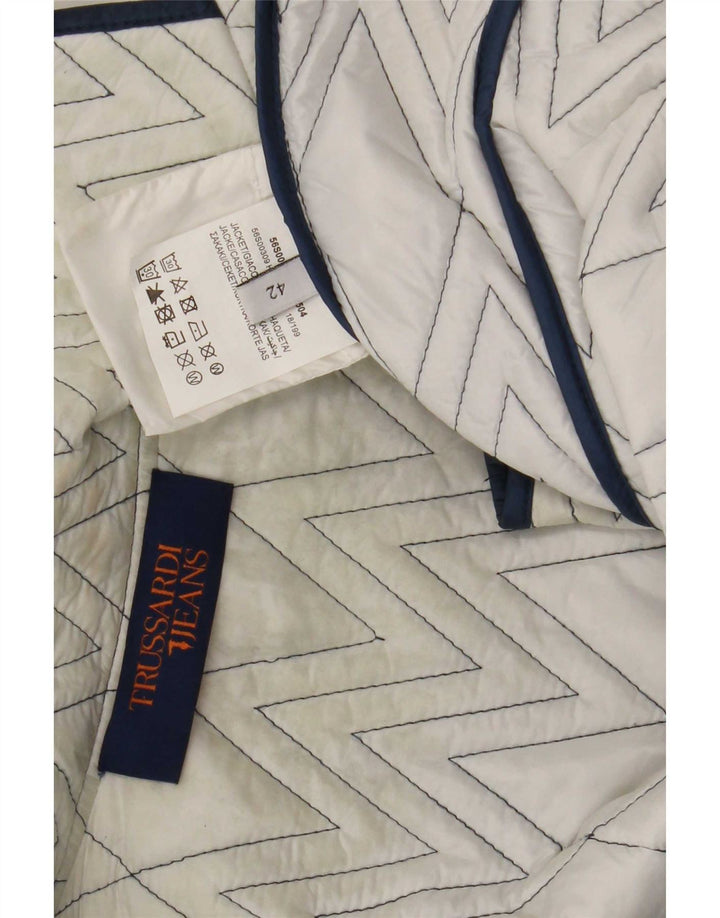 Trussardi Jeans Damen Steppjacke IT 42 Mittelblauer Farbblock