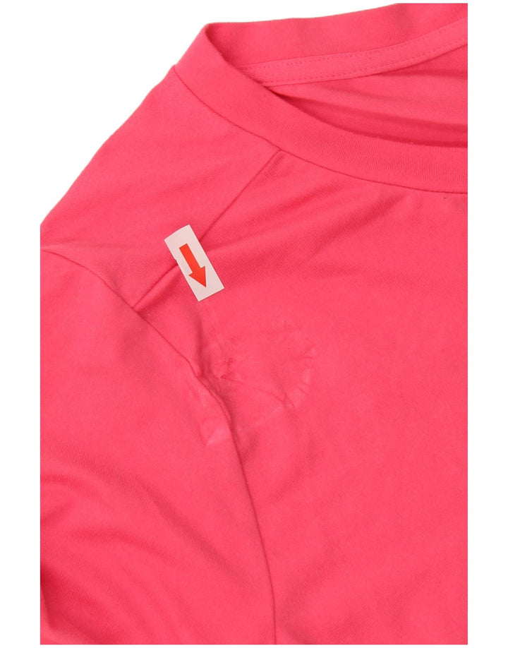 Adidas Damen Grafik T-Shirt Top UK 12/14 Mittelrosa Polyester