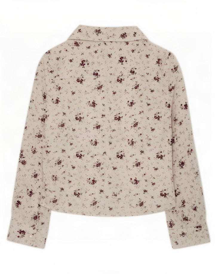 Laura Ashley Damen-Hemd UK 12 Mittelweiß geblümt