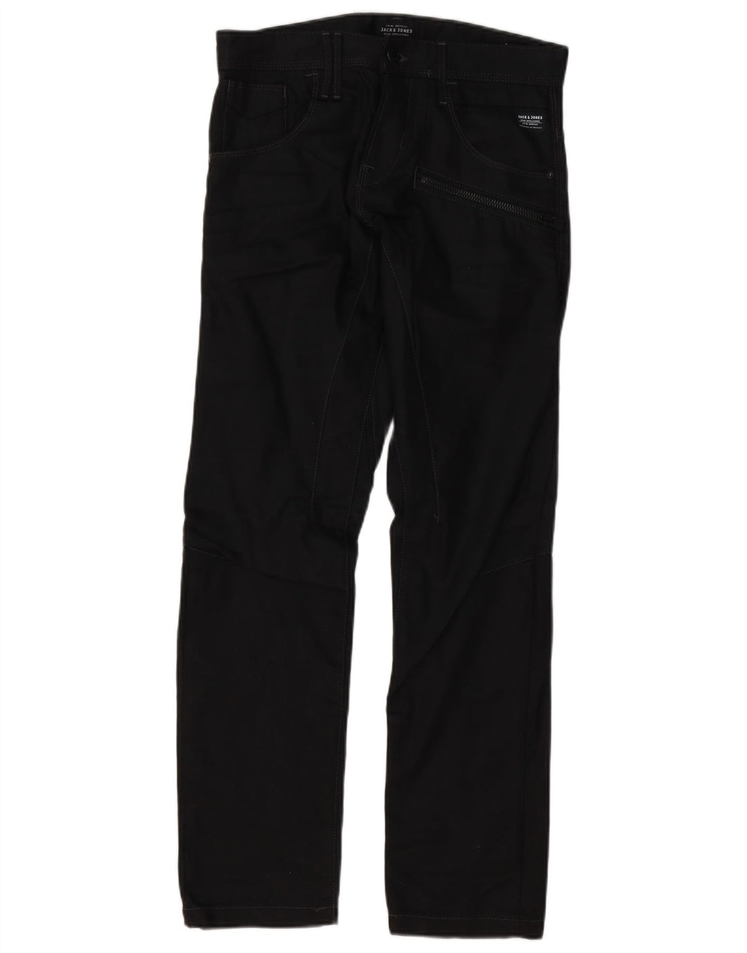 Jack & Jones Herren gerade Cargohose W30 L32 schwarze Baumwolle