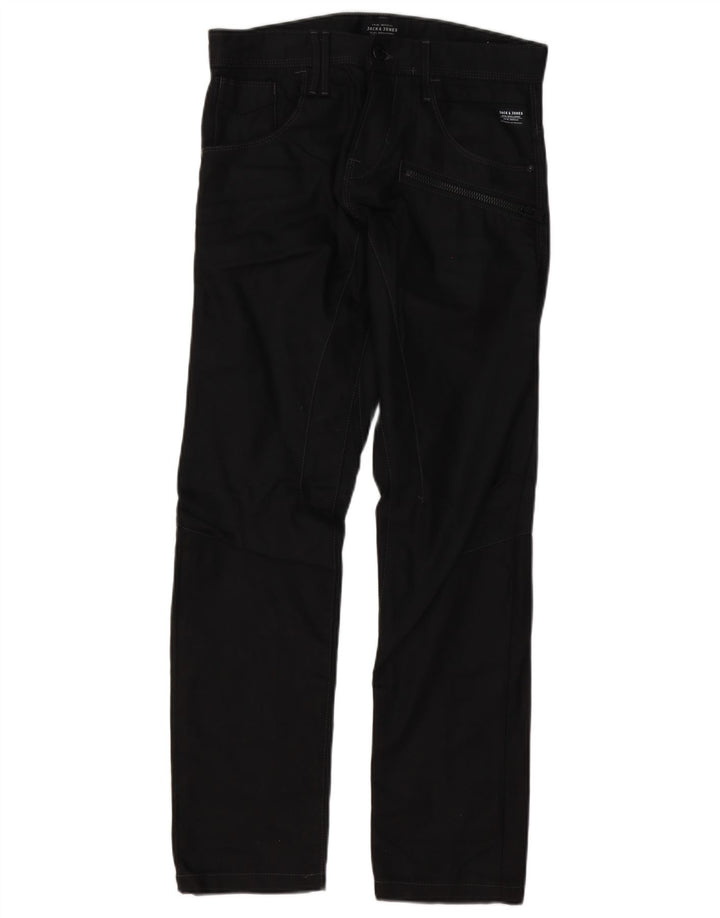 Jack & Jones Herren gerade Cargohose W30 L32 schwarze Baumwolle