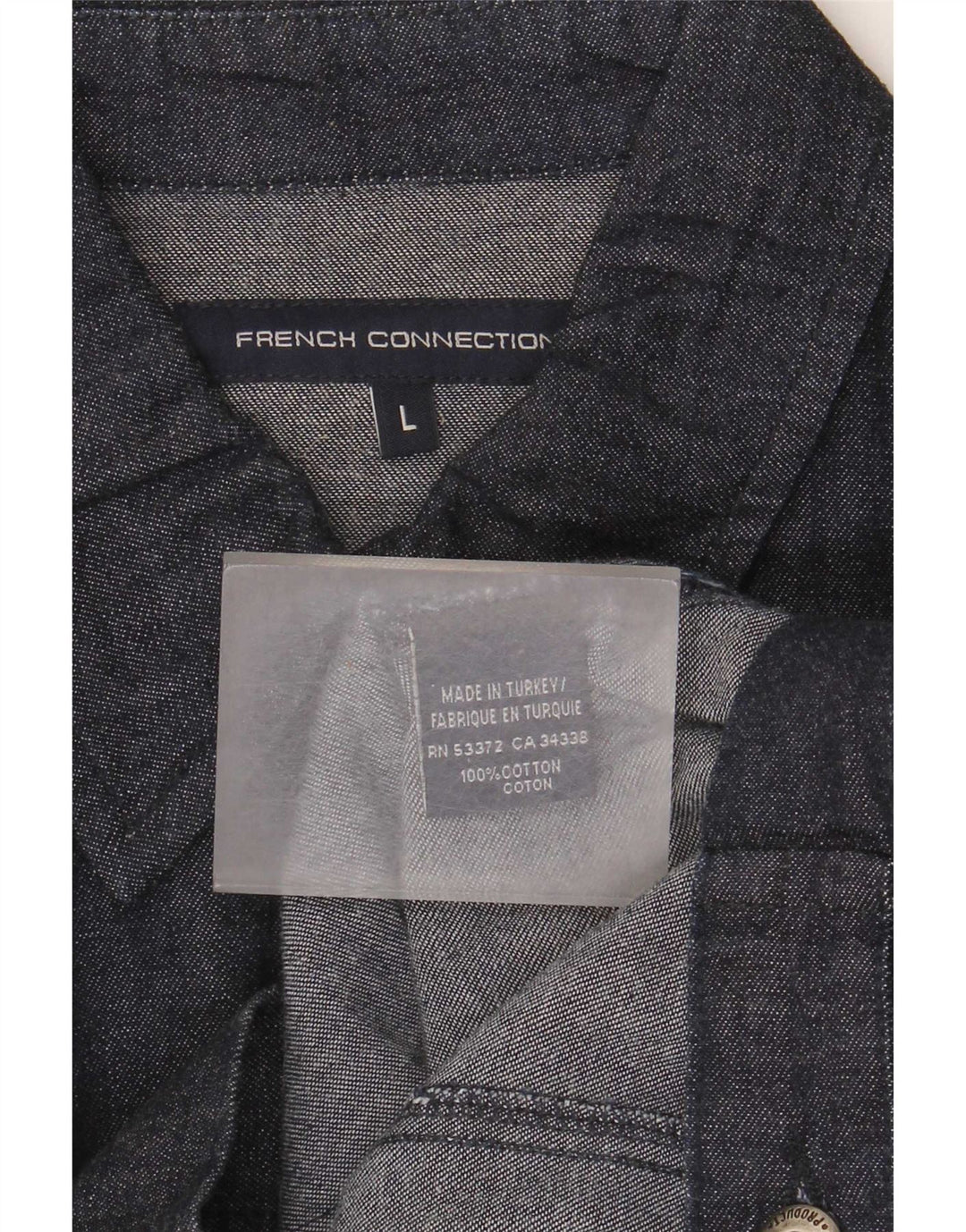 French Connection Herren-Jeans-Bomberjacke, UK 40, große marineblaue Baumwolle