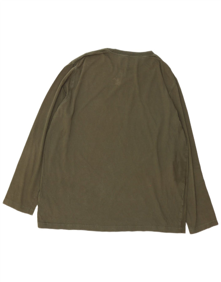 TIMBERLAND Herren Regular Fit Graphic Top Langarm XL Khaki Baumwolle