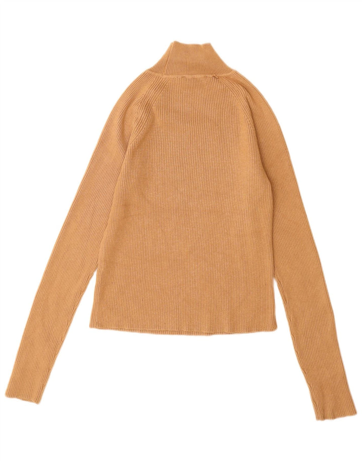 Zara Damen-Pullover mit Rollkragen, UK 12, mittelbeige Viskose