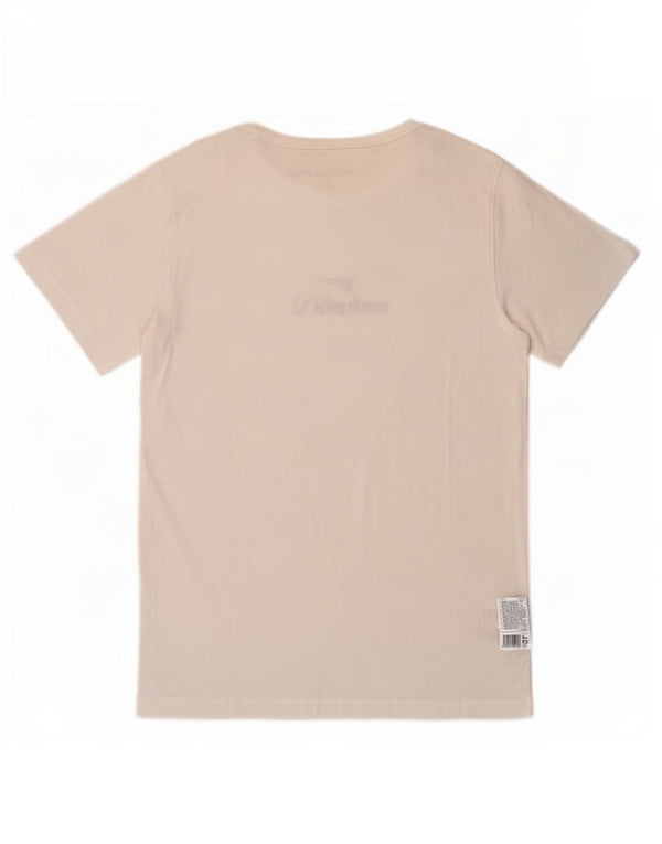 Diadora Damen Grafik-T-Shirt-Oberteil UK 14 Large Weiße Baumwolle
