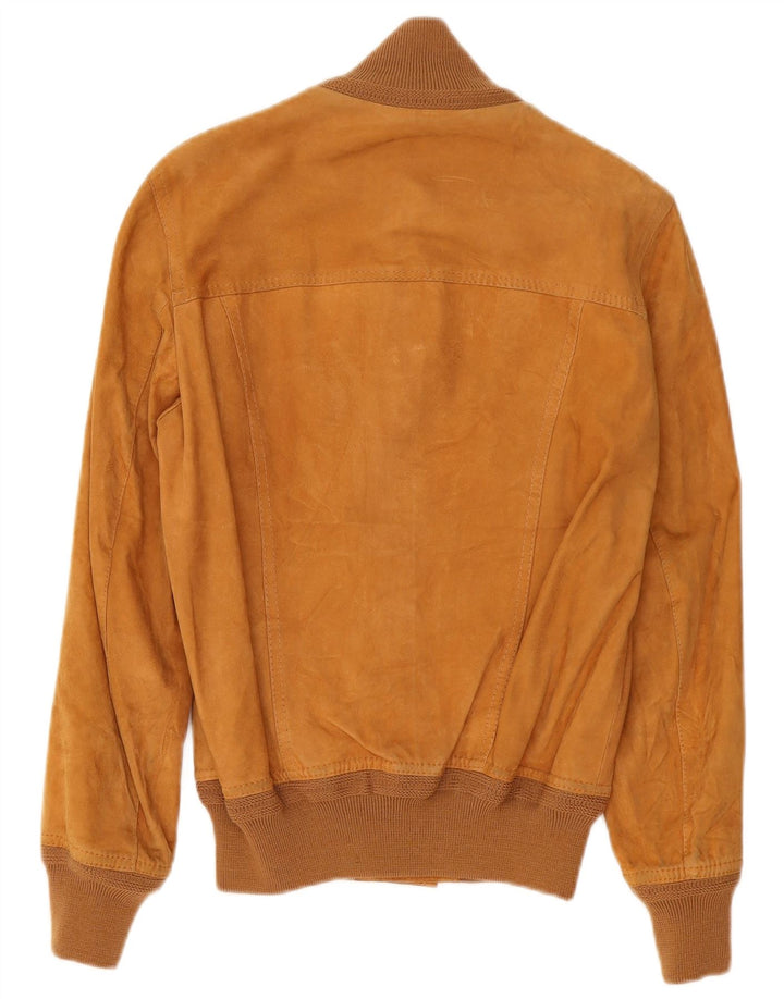 Vintage Herren Wildleder Bomberjacke IT 48 Medium Beige Leder