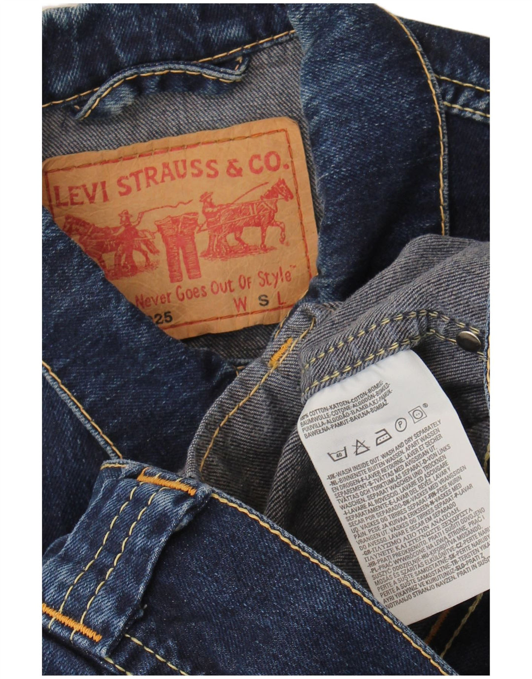 Levi's Damen Crop Denim Jacke UK 10 Small Blaue Baumwolle