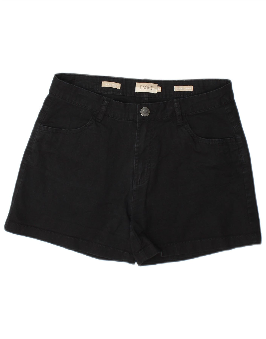 DACK'S Damen-Jeansshorts mit normaler Passform, Größe 44, mittelgroß, W28, schwarze Baumwolle