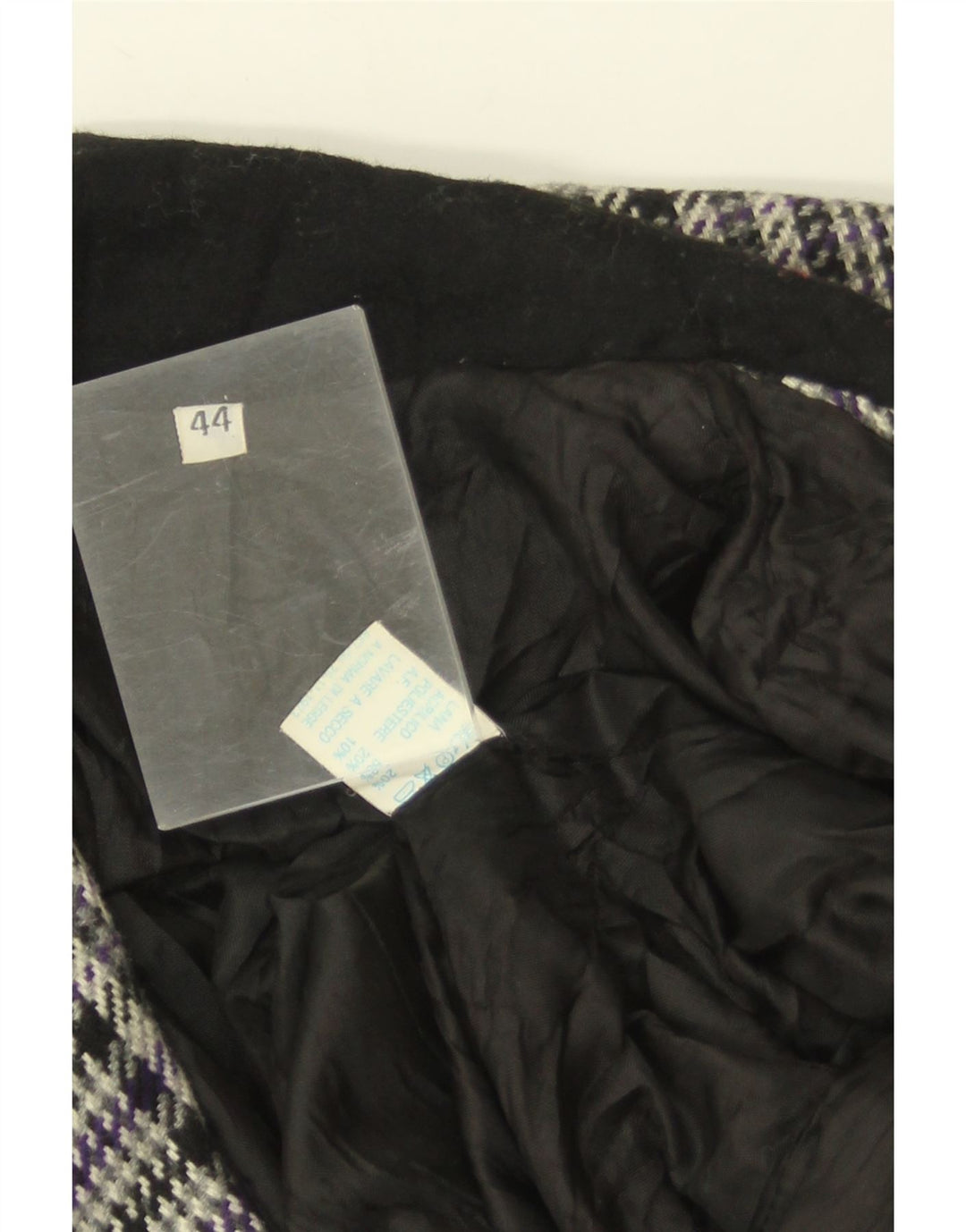 Vintage Damen 3-Knopf-Blazerjacke IT 44 Mittelgraue Hahnentrittwolle