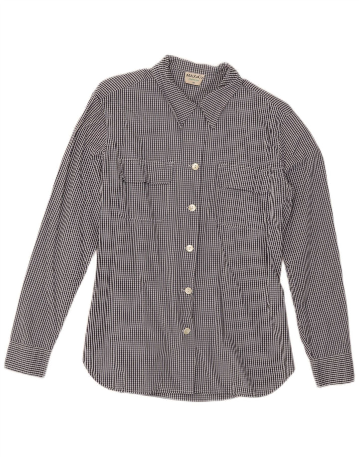 Max & Co. Damen-Hemd IT 46, groß, marineblau, kariert, Baumwolle