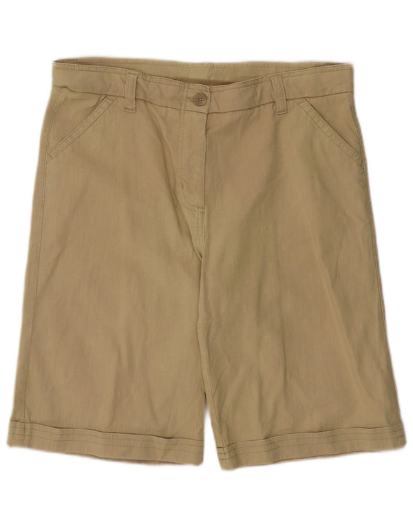 Marks & Spencer Damen Bermudashorts UK 16 Large W34 Beige Baumwolle