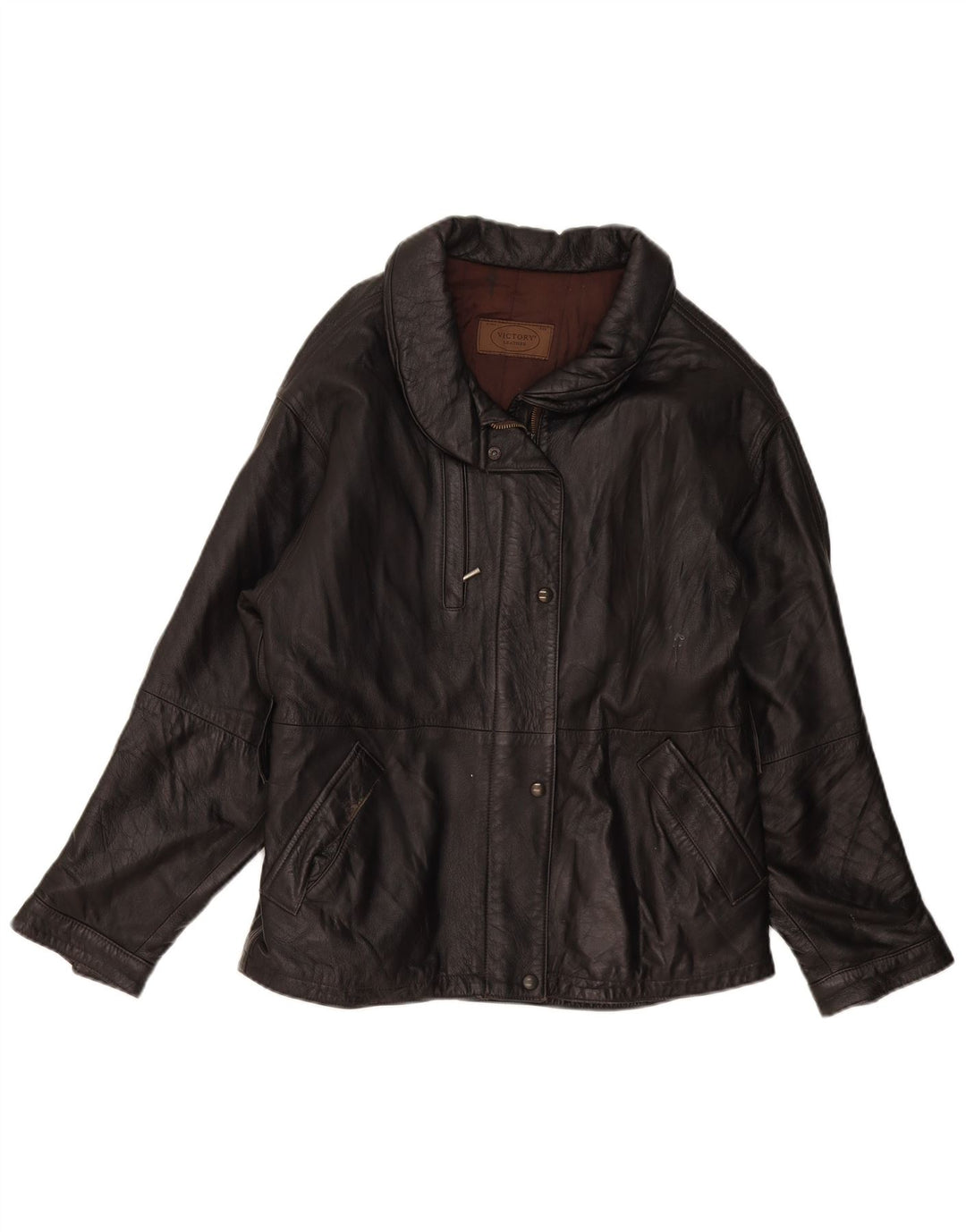 Victory Damen Lederjacke IT 44 Mittelschwarzes Leder