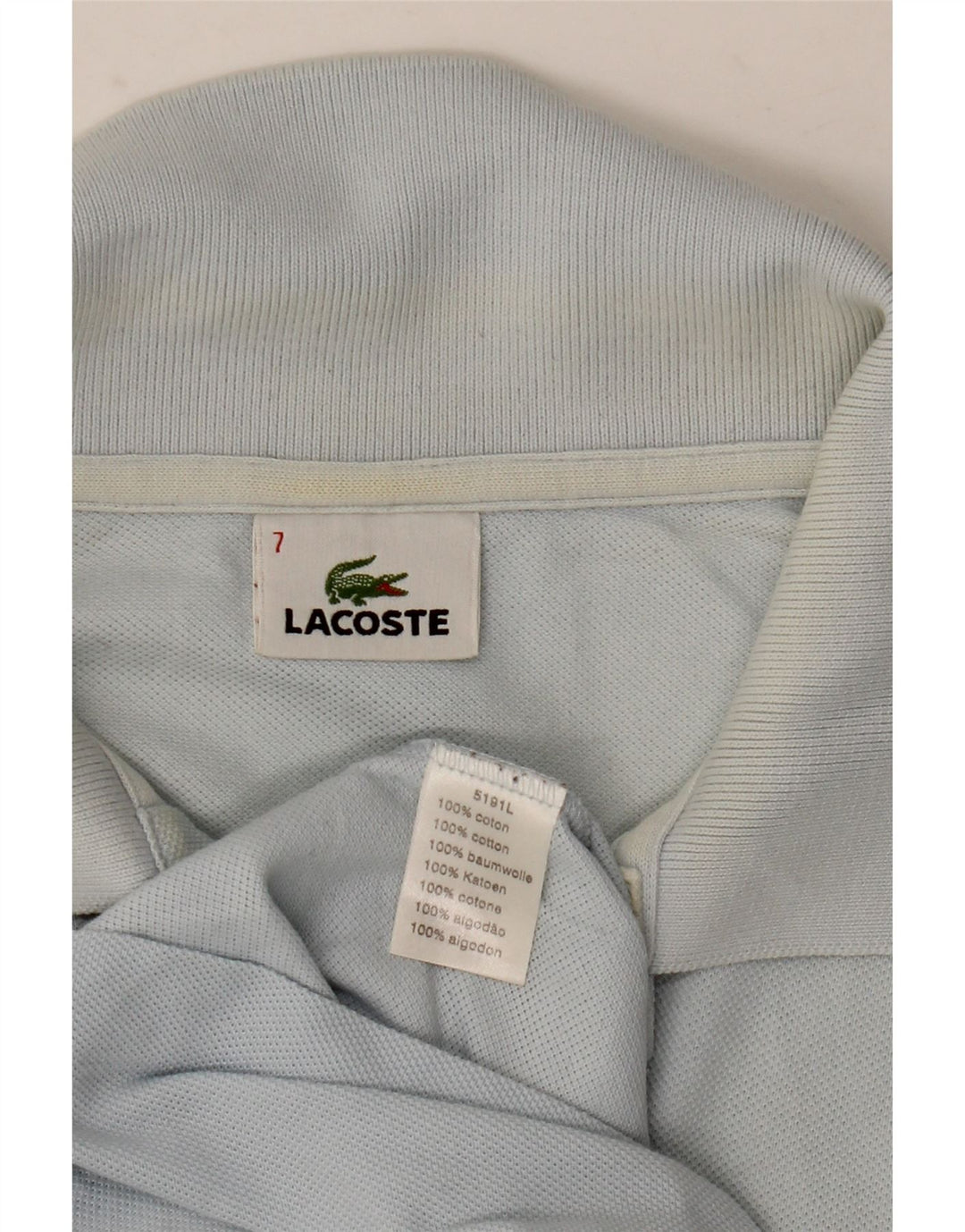 Lacoste Herren Poloshirt Größe 7 2XL Blaue Baumwolle