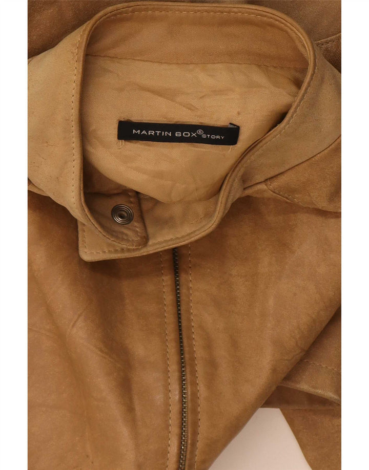 Vintage Herren Wildlederjacke UK 40 Großes Beige Leder
